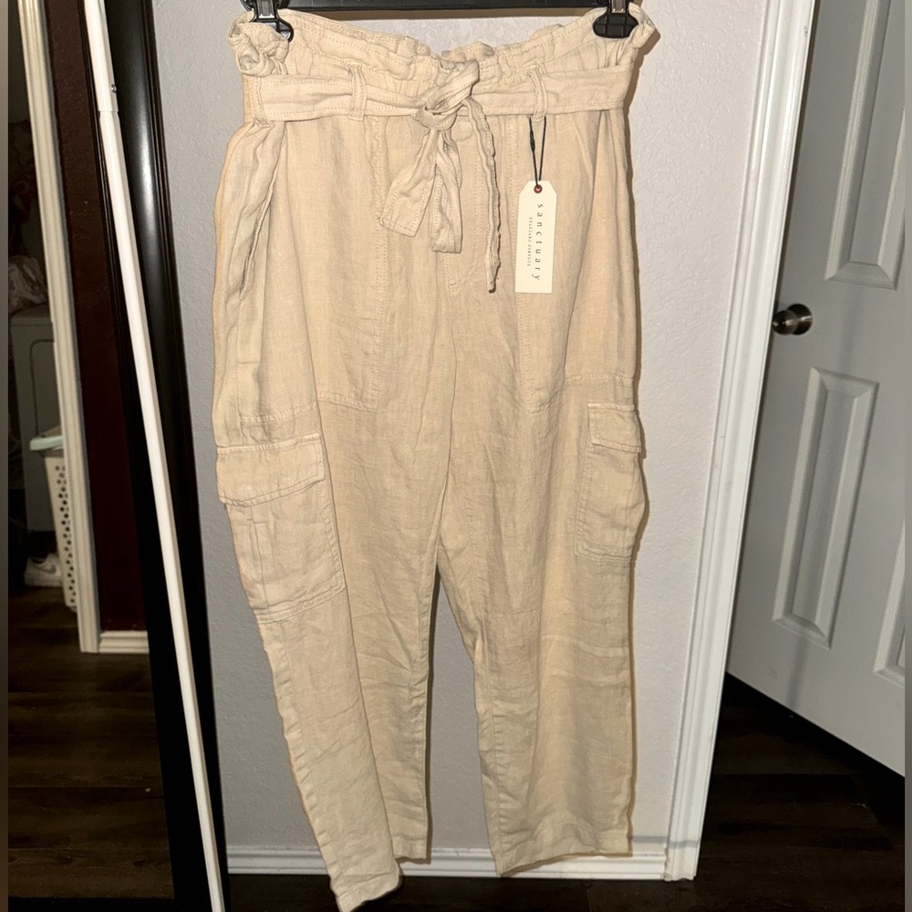 Sanctuary everyday cargo linen pants NWT size 30 retails for $130